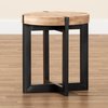 Baxton Studio Horace Rustic and Industrial Natural Brown Finished Wood and Black Finished Metal End Table 179-11408-Zoro